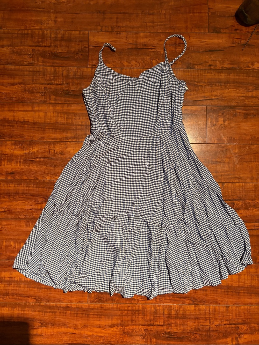 Old Navy Blue Gingham Spaghetti Strap Dress | Size Medium